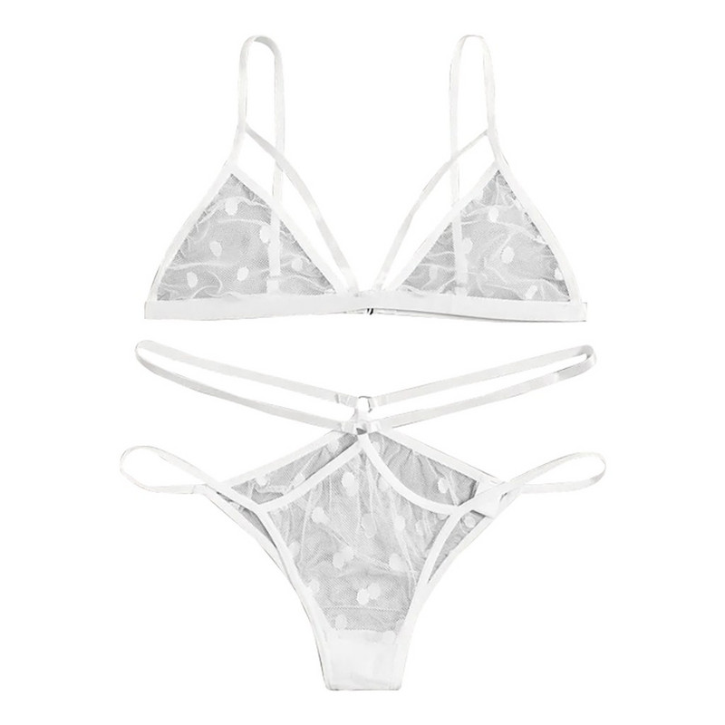 2022 Lenceria Sensual Mujer női szexi csipke kötőfék hát nélküli melltartó tanga hálóruha fehérnemű szett S-2xl Hollow Out Open Push Up melltartó