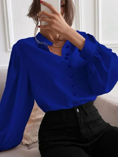 Elegáns női ingek tavaszi nyár hosszú ujjú felsők irodai női divat alkalmi gombokkal, gyönyörű női blúz 2024