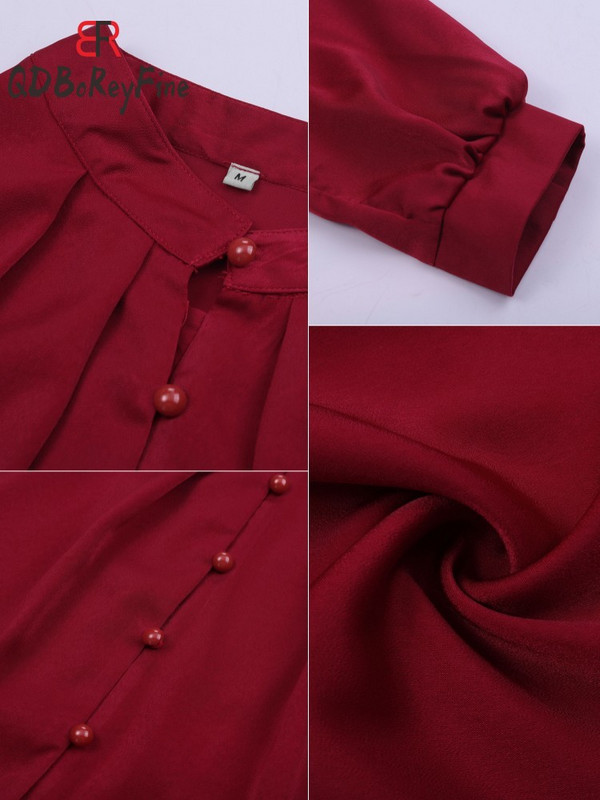 Elegáns női ingek tavaszi nyár hosszú ujjú felsők irodai női divat alkalmi gombokkal, gyönyörű női blúz 2024