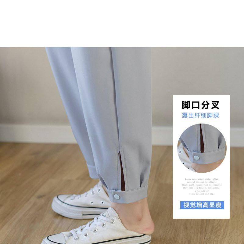 Vékony nyári sifon kismama bokanadrágok divatos, osztott gombos kivitelű ruhák terhes nőknek, terhes nőknek, alkalmi háremnadrágok