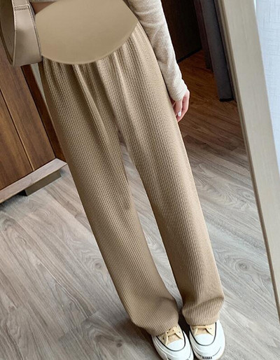 Venitatud rasedate kõhupüksid, pikad vabad vabaaja püksid rasedatele naistele laia säärega Empired püksid pluss suuruses raseduse triibulised püksid