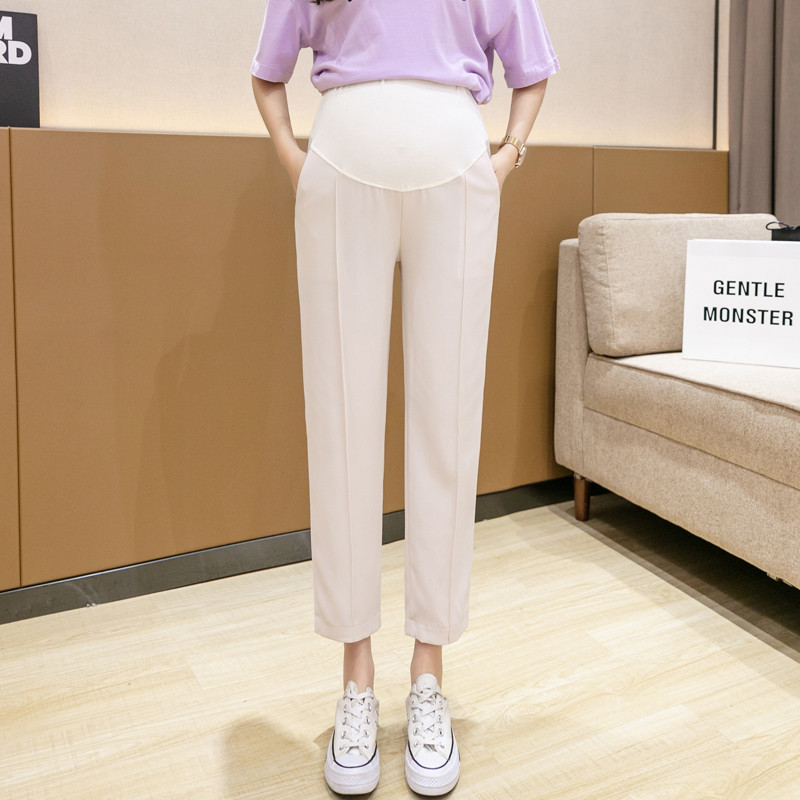 Jó minőségű Nyári bő terhes nadrág divat vastag bő szabadidő öltöny nadrág sith zseb kismama egyenes nadrág