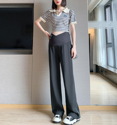 Tavaszi és őszi Terhesség Felsőruházat Téli Alacsony Alkalmi Terhes Női Nadrág koreai stílusú Kismama Hasnadrág Bő