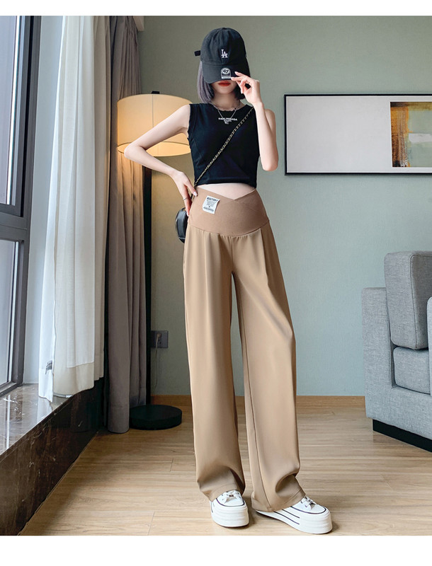 Tavaszi és őszi Terhesség Felsőruházat Téli Alacsony Alkalmi Terhes Női Nadrág koreai stílusú Kismama Hasnadrág Bő