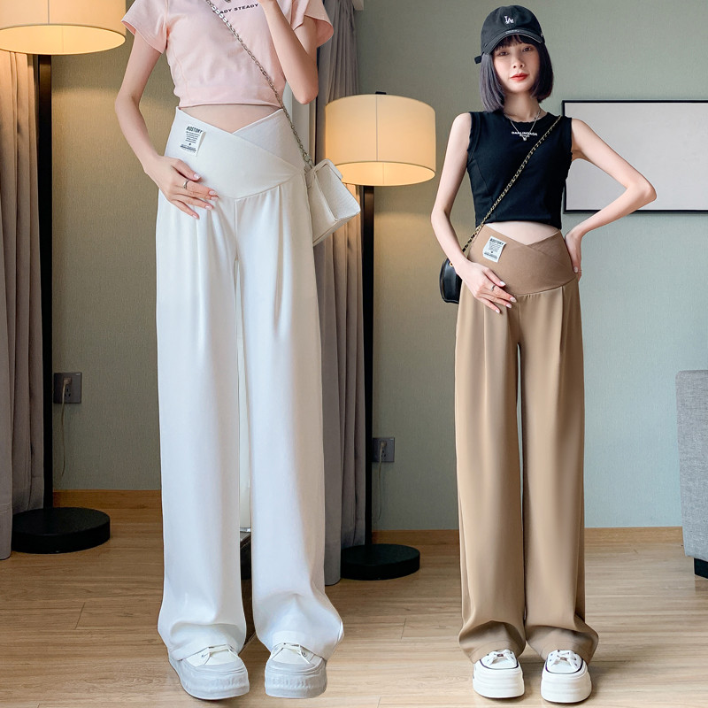 Tavaszi és őszi Terhesség Felsőruházat Téli Alacsony Alkalmi Terhes Női Nadrág koreai stílusú Kismama Hasnadrág Bő