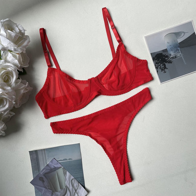 Ellolace Macarons fehérnemű szexi varrat nélküli fehérnemű szett női 2 részes melltartó készlet Push Up csipke intim ruhák érzéki egzotikus szettek