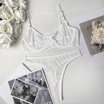 Ellolace Macarons fehérnemű szexi varrat nélküli fehérnemű szett női 2 részes melltartó készlet Push Up csipke intim ruhák érzéki egzotikus szettek