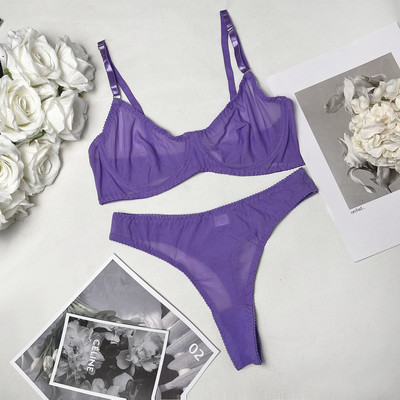 Ellolace Macarons fehérnemű szexi varrat nélküli fehérnemű szett női 2 részes melltartó készlet Push Up csipke intim ruhák érzéki egzotikus szettek