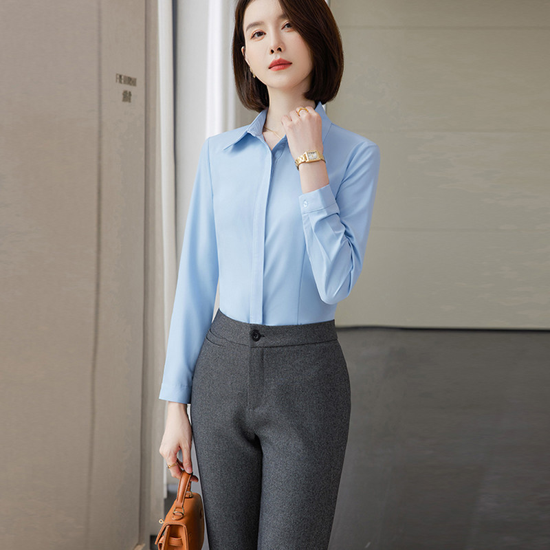 Divatos női karcsú fehér blúzok 2024 Egyszerű elegáns irodai üzleti alap felsők Sifon ingek koreai vintage hivatalos ruházat