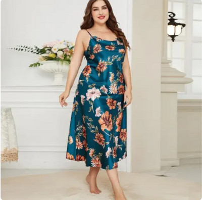 XL-5XL Nagy méretű szexi pántos hálóing Hálóruha Fehérnemű Nyári Női Hálóing Bő Selymes Szatén pongyola Nappali ruha