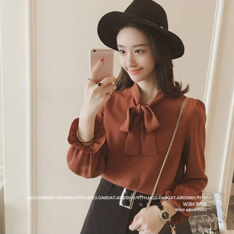 Moodsad pluusid Naiste Soliidne šifoonist volangidega krae Kolme neljandiku varrukatega Elegantne S-4XL OL Naiselikud särgid Sobivad kaarriided