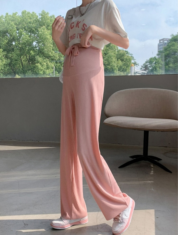 Pehmed õhukesed kõrge vöökohaga rasedate püksid suvised vabaaja püksid rasedatele laia jalaga kõhupükste pikendaja Premama rasedusriietus