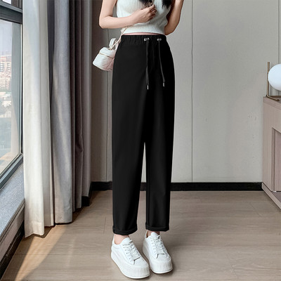 2024 nyári kismama öltönyök, nadrágok, bokáig érő terhes nő, bő, alkalmi nadrágok, húzózsinóros derekak, nyírt nadrágok, hárem nadrágok