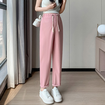 2024 nyári kismama öltönyök, nadrágok, bokáig érő terhes nő, bő, alkalmi nadrágok, húzózsinóros derekak, nyírt nadrágok, hárem nadrágok