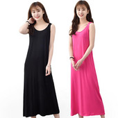 Nyári női hosszú hálóing Fürdőköpeny Modális elasztikus hálóing Sleeowear Alkalmi laza puha hálóruha Otthoni ruhák Nagy méretű 6XL