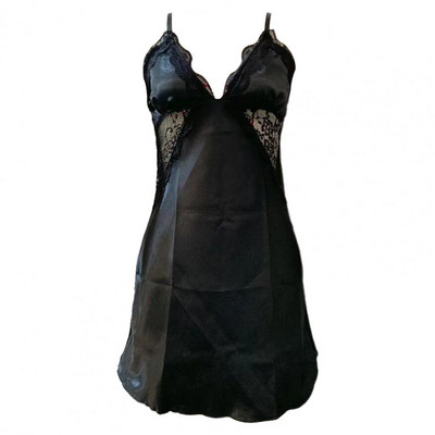 Női hálóing átlátszó csipke, mély V nyakú nyári hálóing Szexi fehérnemű Hálóruha Női hálóing ruha, hát nélküli hálóing