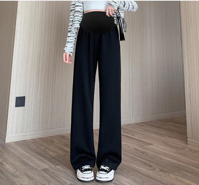 Nyári kismama hasas nadrág egyszínű, oldalról osztott, magas derekú terhes női hosszú nadrág Elegáns irodai női egyenes farmer