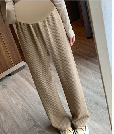 Nyári kismama hasas nadrág egyszínű, oldalról osztott, magas derekú terhes női hosszú nadrág Elegáns irodai női egyenes farmer