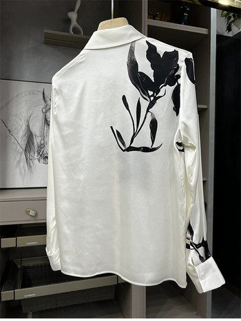 FANIECES S-4XL Блуза за жени Пролет Есен Сатенени блузи Ризи Дамски ежедневни яка с дълъг ръкав Blusas Mujer Топове 6817