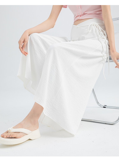 Japāņu stila lielizmēra grūtnieču bikses vasaras krustojumam ar zemu vidukli, aukliņu jostasvietā grūtniecēm, platas bikses brīvas