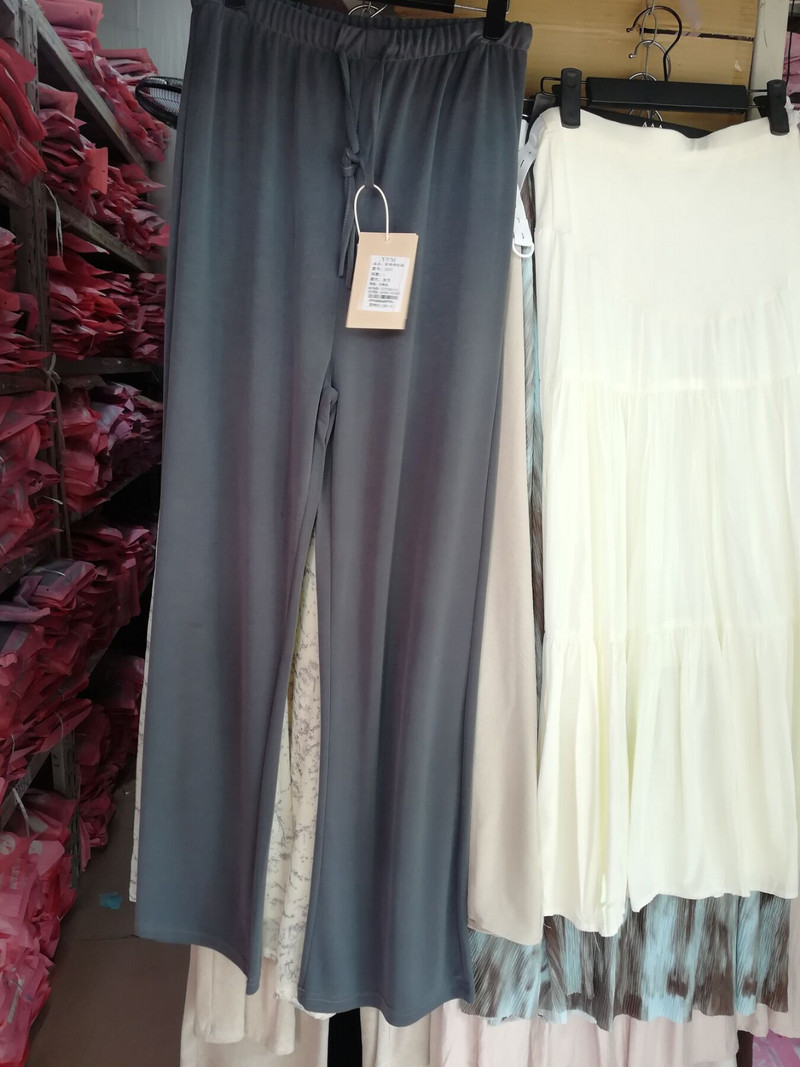 Koreai stílusú nyári kismama alkalmi nadrág Bő alkalmi terhes női egyenes nadrág alacsony derékú, húzózsinóros terhességi nadrág