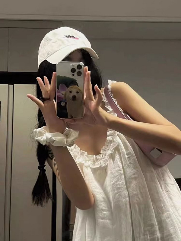 Spavaćice Ženske S volanima Čipkano dizajnirane Sve za školarke Jednostavne Svakodnevne Korejski stil Slobodno vrijeme Ins Home Pure Vintage Zavodljive