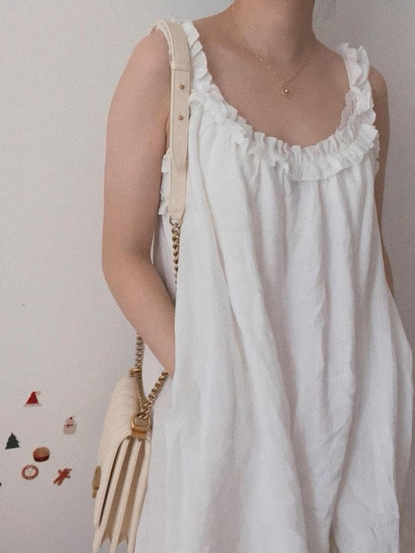 Spavaćice Ženske S volanima Čipkano dizajnirane Sve za školarke Jednostavne Svakodnevne Korejski stil Slobodno vrijeme Ins Home Pure Vintage Zavodljive