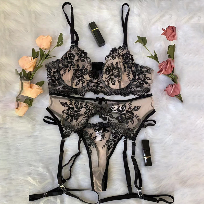 Női fehérnemű szett nagy méretű átlátszó fehérnemű meztelen szexi valentin szexi fehérnemű melltartó és rövid szettek női Lenceria