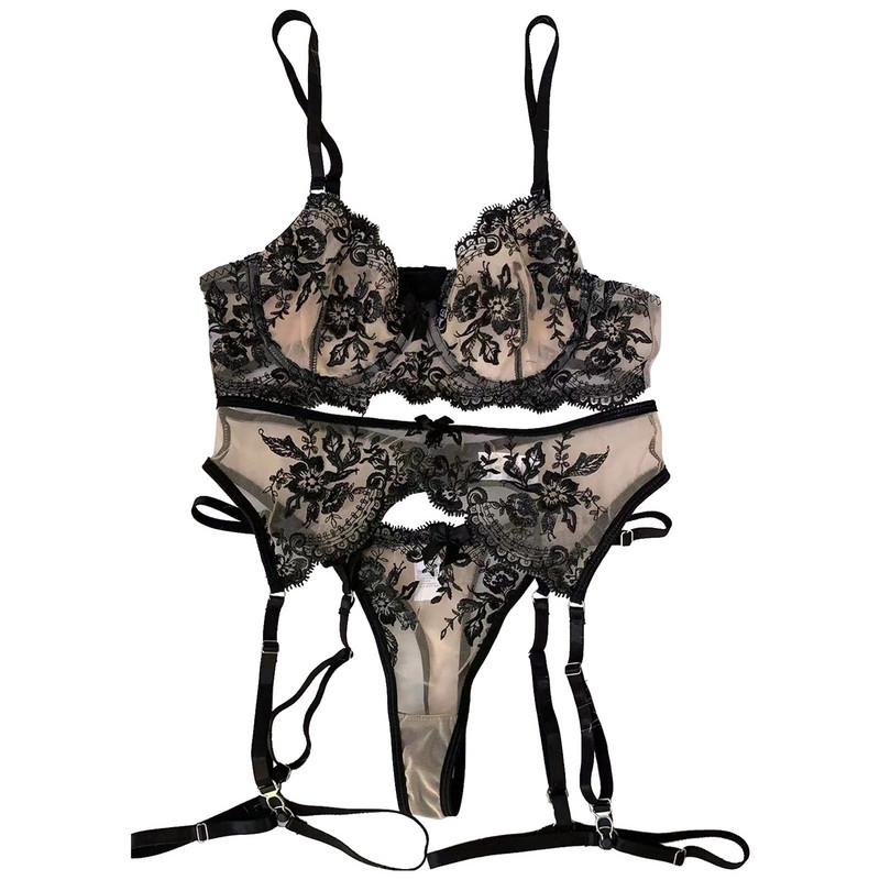Női fehérnemű szett nagy méretű átlátszó fehérnemű meztelen szexi valentin szexi fehérnemű melltartó és rövid szettek női Lenceria