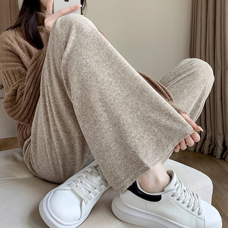 2024 őszi és téli kismama has nadrág Alkalmi törölköző nadrág Divatos egyszínű, magas derekú terhes nő hosszú nadrág