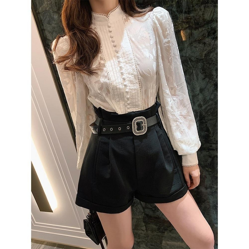 Egyszínű póló, kivágott felső női tavaszi és őszi felső, 2024 hosszú ujjú, hideg blúz T291-hez