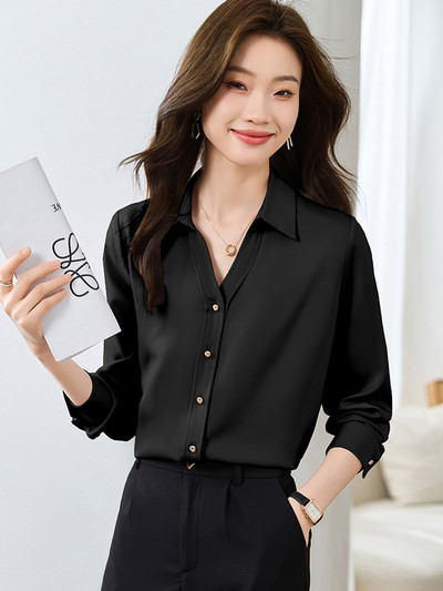 Elegáns női tömör hosszú ujjú lila ingek nyári őszi divat női blúz 2024 alkalmi női felsők koreai stílusú ruházat