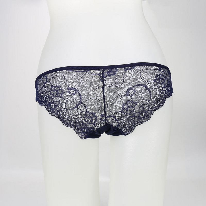 Női Fehérnemű Csipke Szexi Átlátszó Bugyi S-XL Nagy méretű Fehérnemű Üres hímzés Hálós Alacsony emelkedés Kék Fekete Hot Új