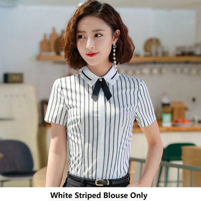 Divatstílusok Nyári szürke rövid ujjú blúzok és ingek irodai női munkaruha Blúz Női felsők Ruhák S-5XL