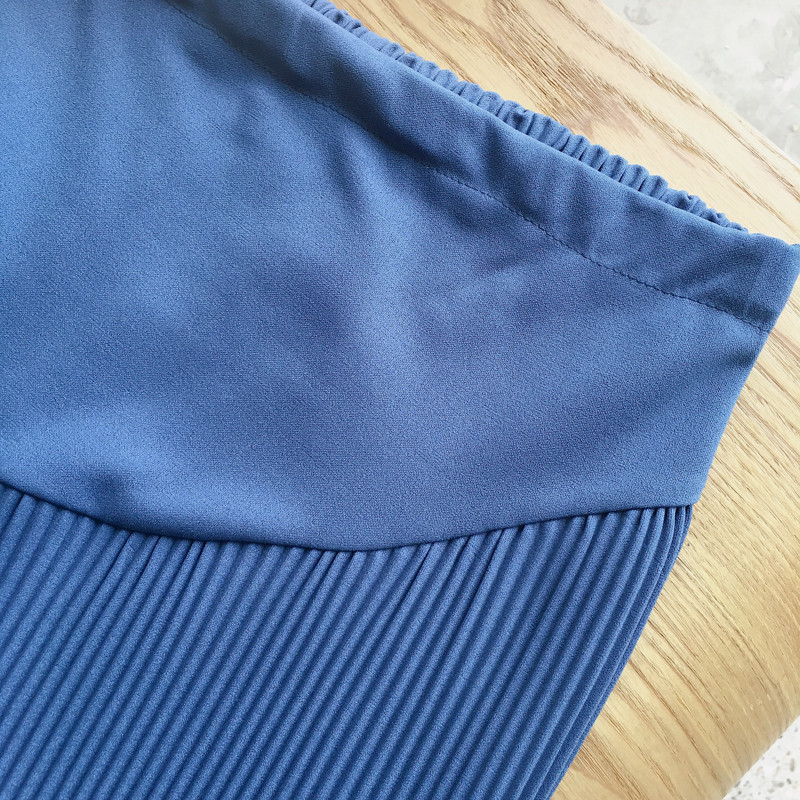 2024. aasta suve rasedate naiste laia säärega püksid, plisseeritud sirged vaba aja kandmine ühevärvilised kõrge vöökohaga rasedate šifoonist püksid