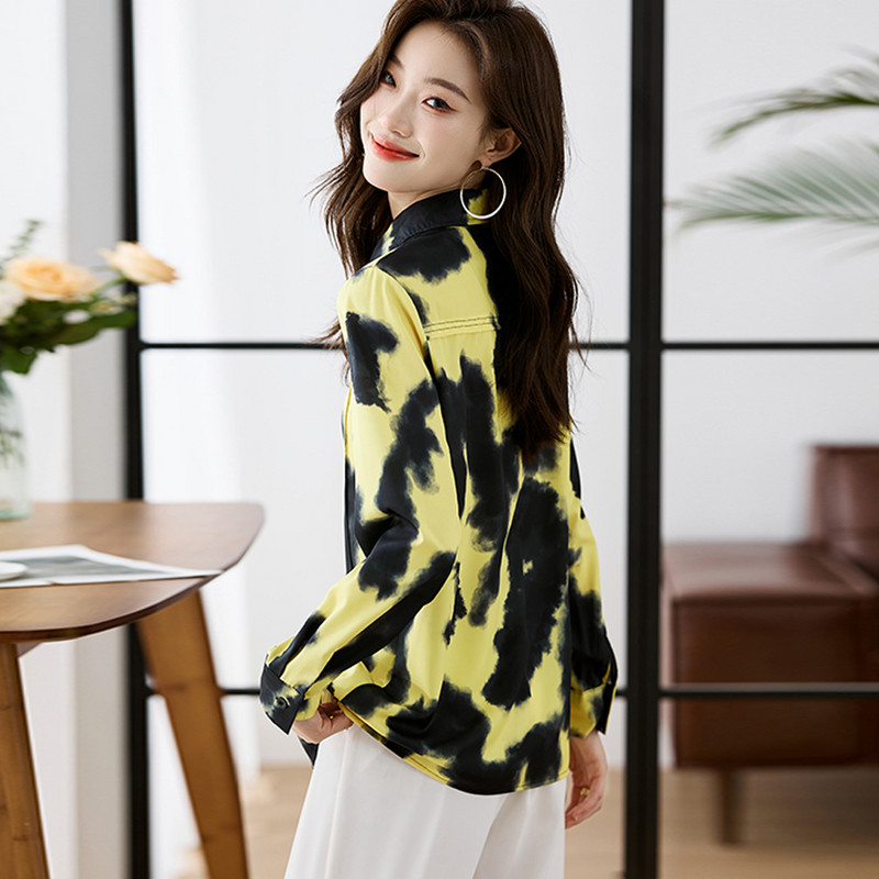 Moeprintimine Naiste särgid Naiste šifoonist pluusid kevad-sügis pikkade varrukatega särgid Topid Rõivad Blusas Mujer De Moda 2024