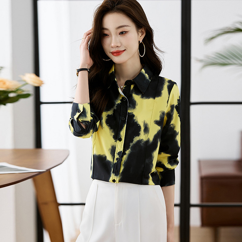 Moeprintimine Naiste särgid Naiste šifoonist pluusid kevad-sügis pikkade varrukatega särgid Topid Rõivad Blusas Mujer De Moda 2024