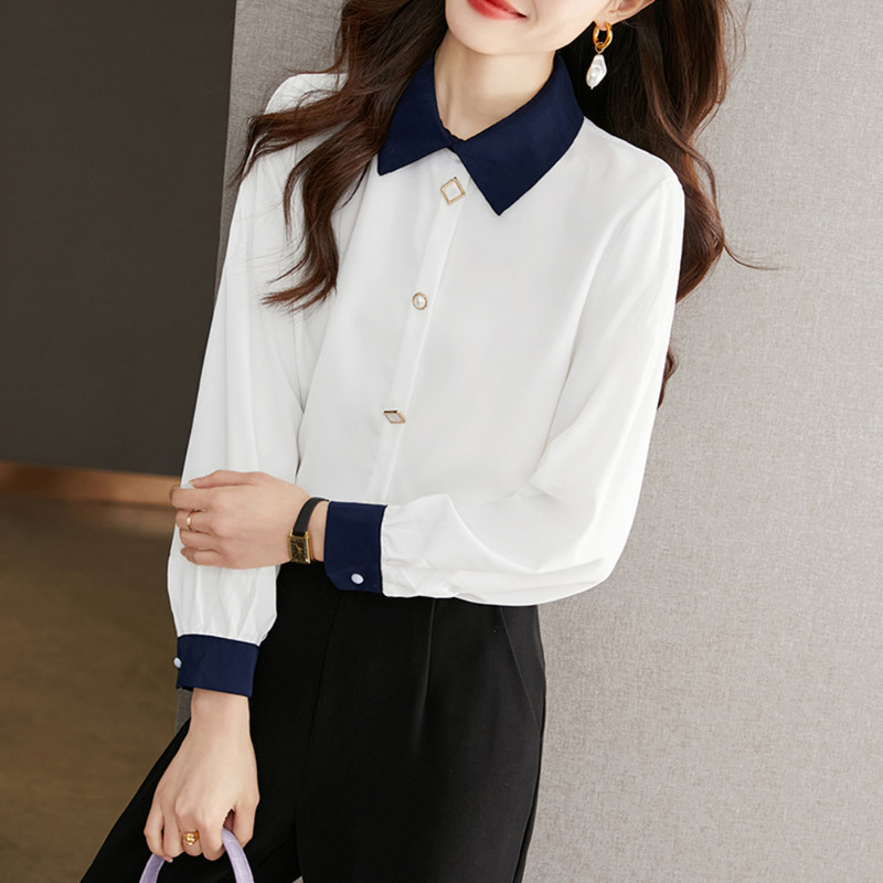 Elegantne uredske dame Bijele košulje dugih rukava Korejska modna ženska šifon bluza 2024. Vintage majice Ženska ležerna odjeća
