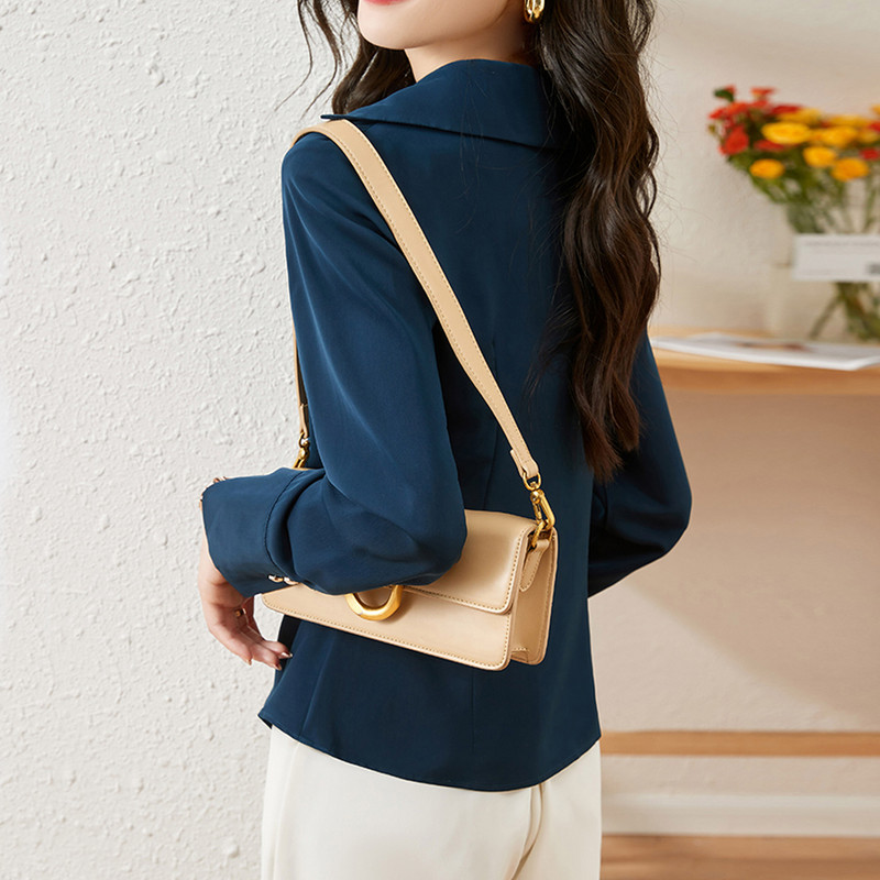 Biroja dāmu eleganti šifona krekli un topi ar garām piedurknēm ar V veida kakla izgriezumu, salokāmi tievs viduklis jaciņa, vispiemērotākā modes sieviešu blūzes 2024