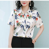 FANIECES Ikdienas T krekli ar apdruku ar īsām piedurknēm sieviešu lielizmēra S-4XL satīna biroja sieviešu blūzes un topi Vintage Streetwear Tunikas T-krekls