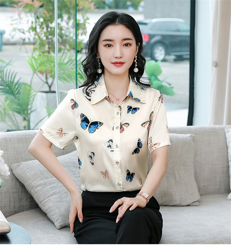 FANIECES Ikdienas T krekli ar apdruku ar īsām piedurknēm sieviešu lielizmēra S-4XL satīna biroja sieviešu blūzes un topi Vintage Streetwear Tunikas T-krekls