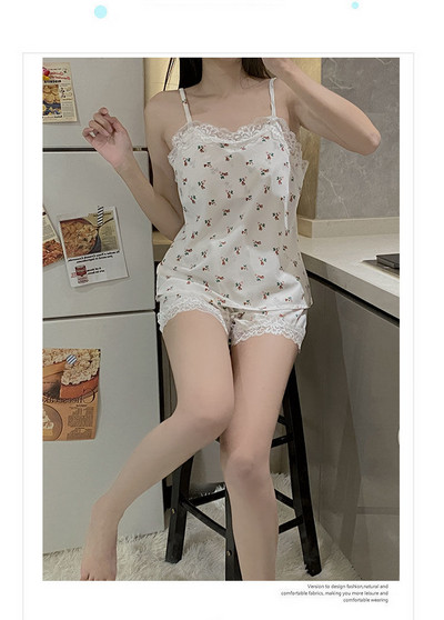 Sieviešu pidžamas komplekts ar leoparda apdruku Sieviešu seksīga mežģīņu apakšveļa bez aizmugures īss komplekts mājas uzvalks meitenēm jauks guļamveļa apakšveļa naktskrekli