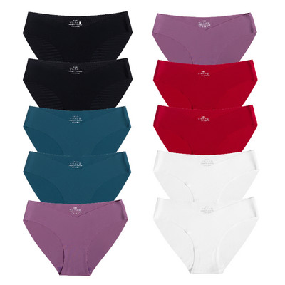 10 gab. Sieviešu zīda biksītes Seksīgas "V" jostasvietas sieviešu apakšbikses 10 gab. Bezšuvju apakšveļa Sieviešu apakšbikses Apakšveļa SL Tangas Jauns