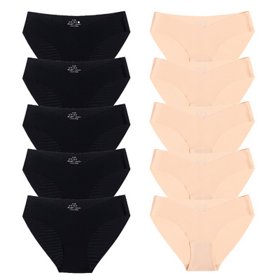 10 gab. Sieviešu zīda biksītes Seksīgas "V" jostasvietas sieviešu apakšbikses 10 gab. Bezšuvju apakšveļa Sieviešu apakšbikses Apakšveļa SL Tangas Jauns