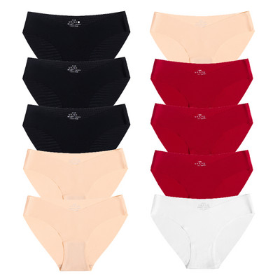 10 gab. Sieviešu zīda biksītes Seksīgas "V" jostasvietas sieviešu apakšbikses 10 gab. Bezšuvju apakšveļa Sieviešu apakšbikses Apakšveļa SL Tangas Jauns