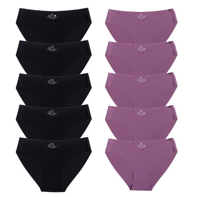 10 gab. Sieviešu zīda biksītes Seksīgas "V" jostasvietas sieviešu apakšbikses 10 gab. Bezšuvju apakšveļa Sieviešu apakšbikses Apakšveļa SL Tangas Jauns