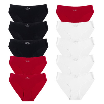 10 gab. Sieviešu zīda biksītes Seksīgas "V" jostasvietas sieviešu apakšbikses 10 gab. Bezšuvju apakšveļa Sieviešu apakšbikses Apakšveļa SL Tangas Jauns