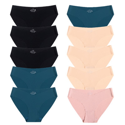 10 gab. Sieviešu zīda biksītes Seksīgas "V" jostasvietas sieviešu apakšbikses 10 gab. Bezšuvju apakšveļa Sieviešu apakšbikses Apakšveļa SL Tangas Jauns