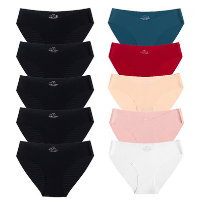 10 gab. Sieviešu zīda biksītes Seksīgas "V" jostasvietas sieviešu apakšbikses 10 gab. Bezšuvju apakšveļa Sieviešu apakšbikses Apakšveļa SL Tangas Jauns