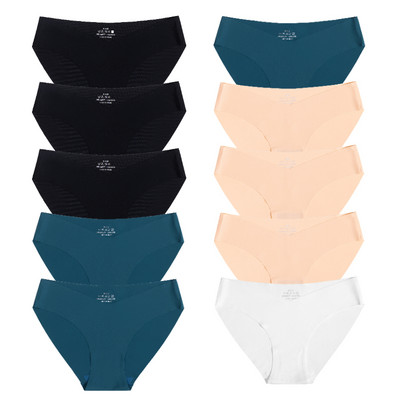 10 gab. Sieviešu zīda biksītes Seksīgas "V" jostasvietas sieviešu apakšbikses 10 gab. Bezšuvju apakšveļa Sieviešu apakšbikses Apakšveļa SL Tangas Jauns